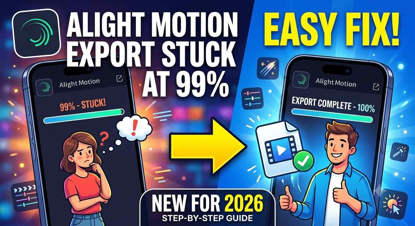Alight Motion Export Stuck at 99% – Easy Fix - 2026